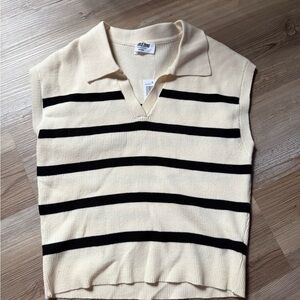 Double Zero Cream and Black Striped Knit Top
